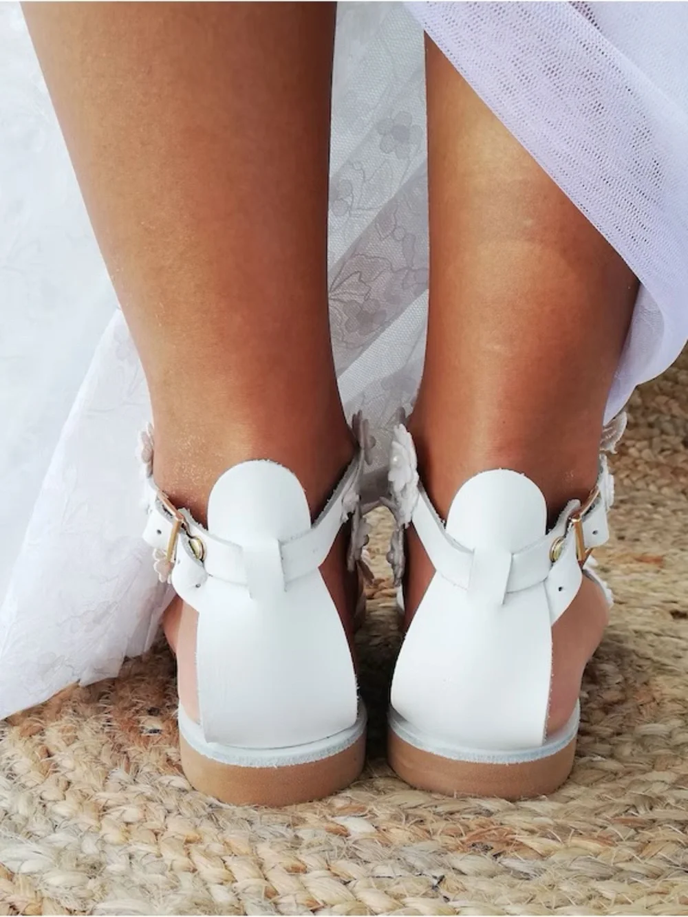 Wedding sandals, bridal , greek sandals, white sandals, pearls , beach sandals - Picture 10 of 12